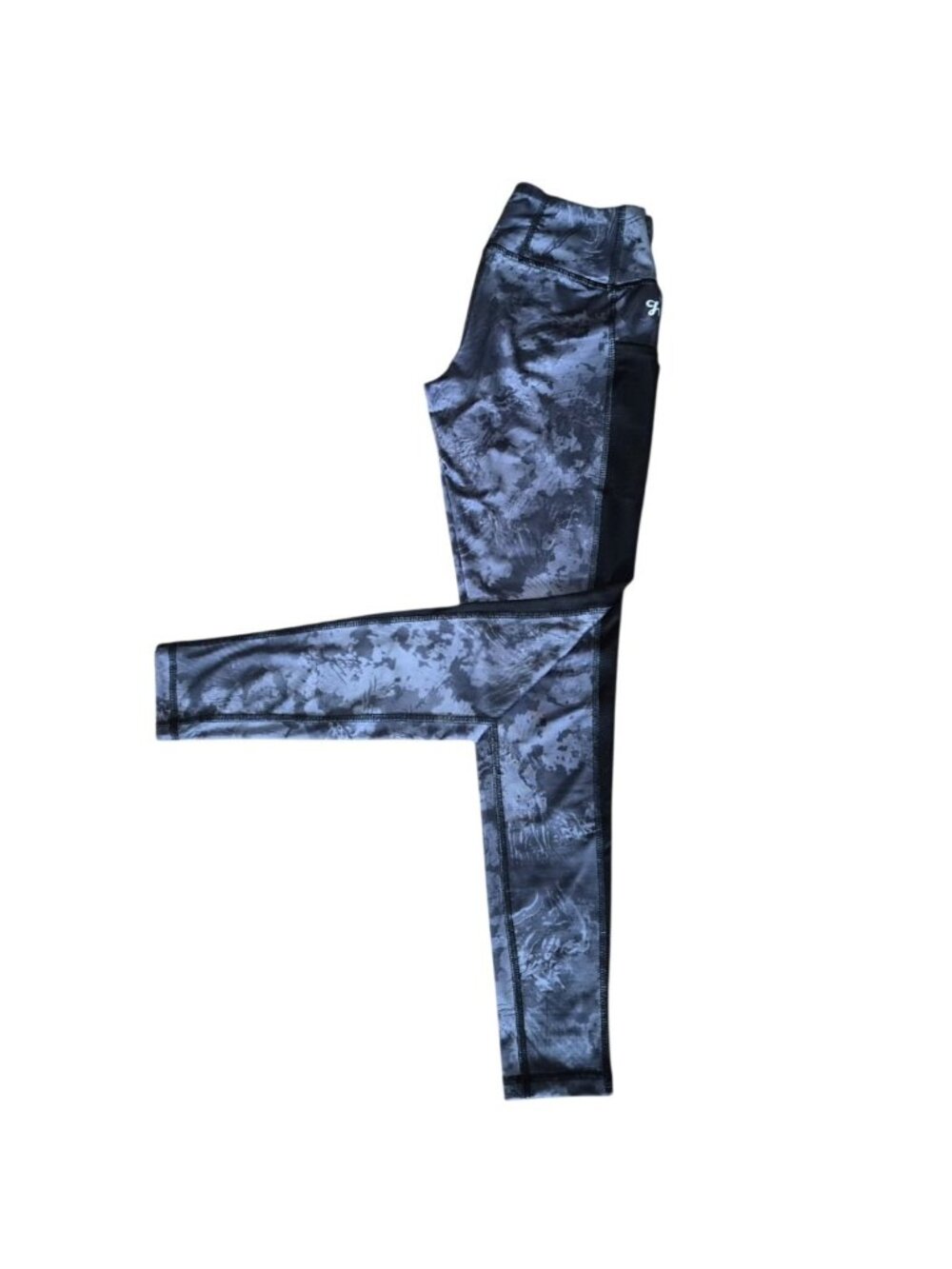 HUK Performance Leggings Camo Print Stretch Size S Gray Black